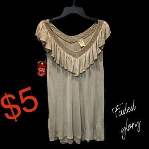 $5 add on item, NWT faded glory Solid sleeveless ruffled top brow…